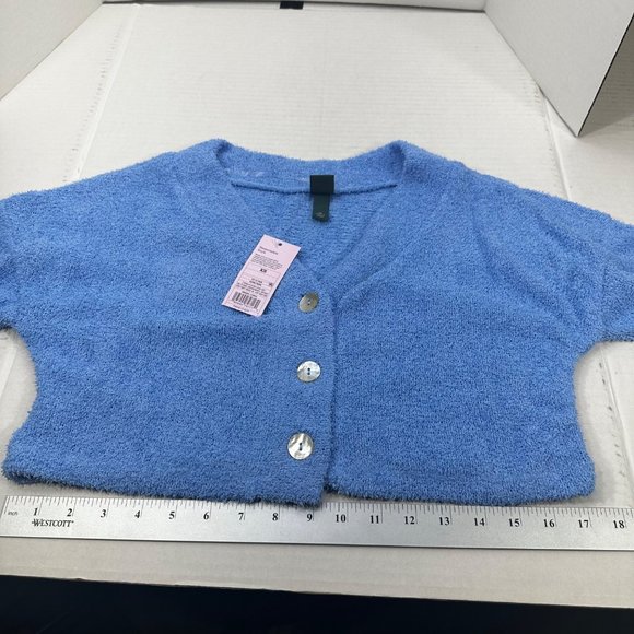 2 Piece Wild Fable Women's XS Blue Crop Sweater And Peach Ribbed T-Shirt New - Picture 10 of 16